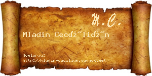Mladin Cecílián névjegykártya